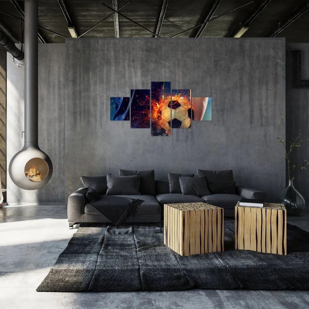 Obraz - Piłka w ogniu (125x70 cm)
