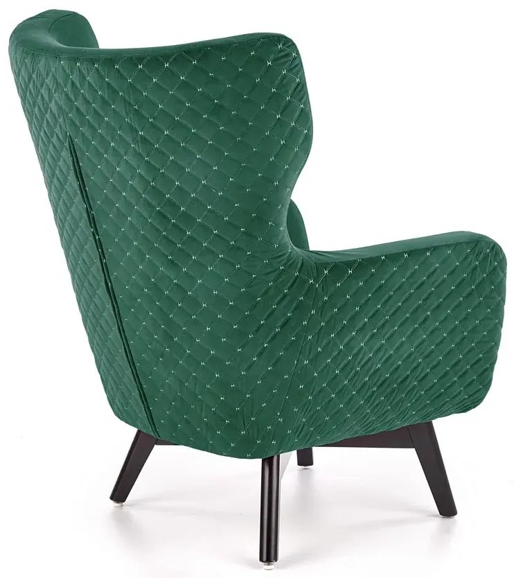 Zielony Welwetowy Fotel Uszak A7-A92