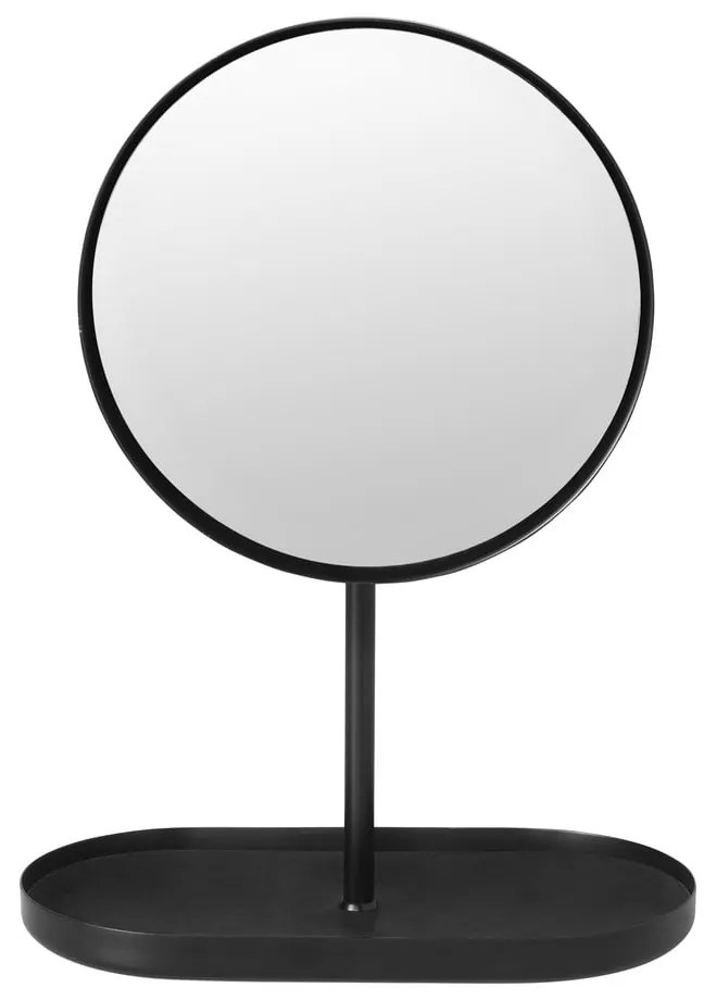Czarne lusterko kosmetyczne Blomus, wys. 28,5 cm