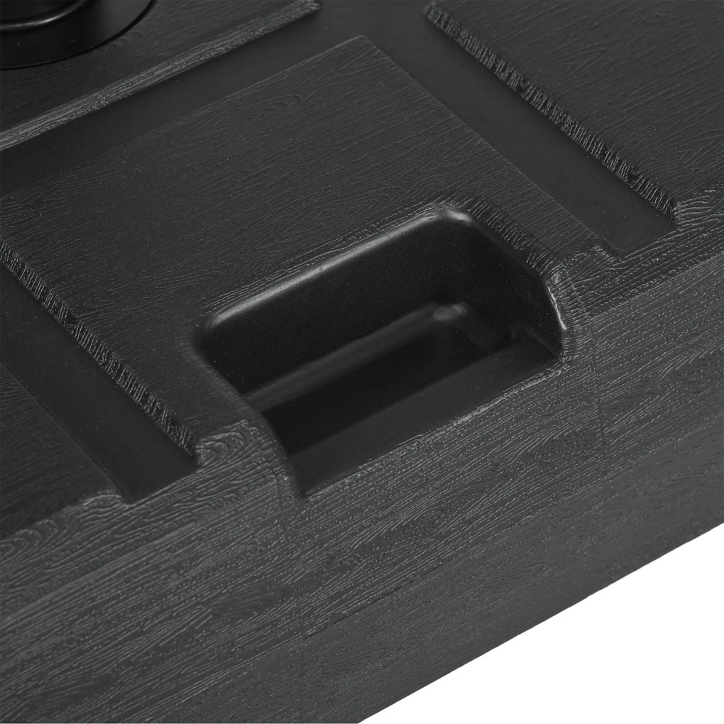 Outsunny Stojak na parasol do 40 kg - z uchwytem, kwadratowy, Czarny