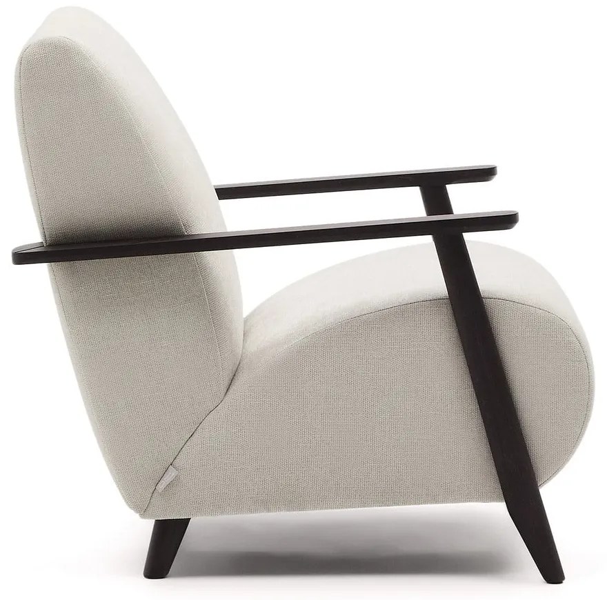 Beżowokremowy fotel z tkaniny szenilowej Meghan – Kave Home