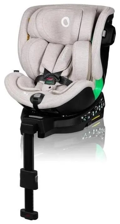 Lionelo - Fotelik obrotowy HARMONY i-Size 40-150 cm beżowy z bazą