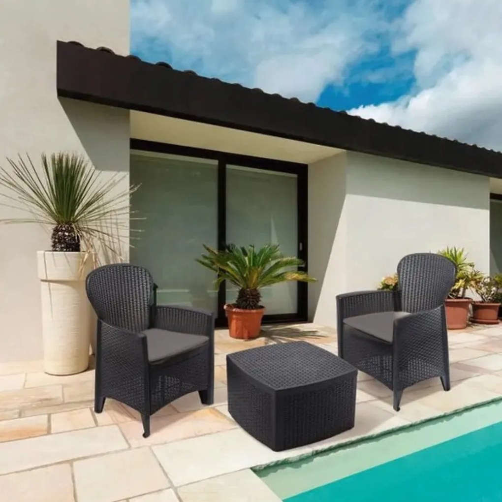 Zestaw ogrodowy TREE, 3-częściowy, antracytowy I.P.A.E-Progarden