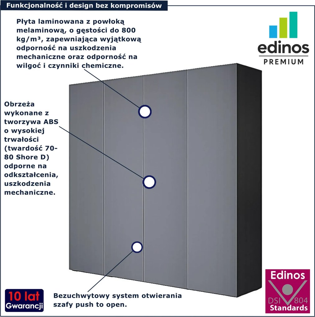 Duża antracytowa szafa uchylna F3-N09