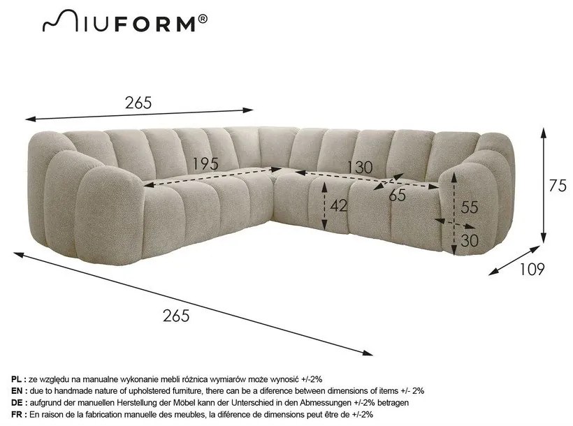 Narożnik w kolorze terakoty Shell – Miuform