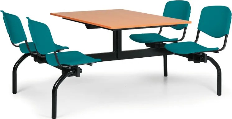 Euroseat Zestaw kuchenny 1976 x 1228 mm - blat czereśnia, siedziska zielone