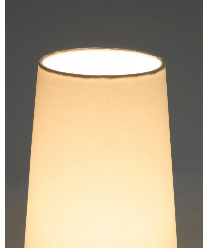 Biała/ciemnobrązowa lampa stołowa z tekstylnym kloszem (wysokość 50 cm) Amire – Kave Home