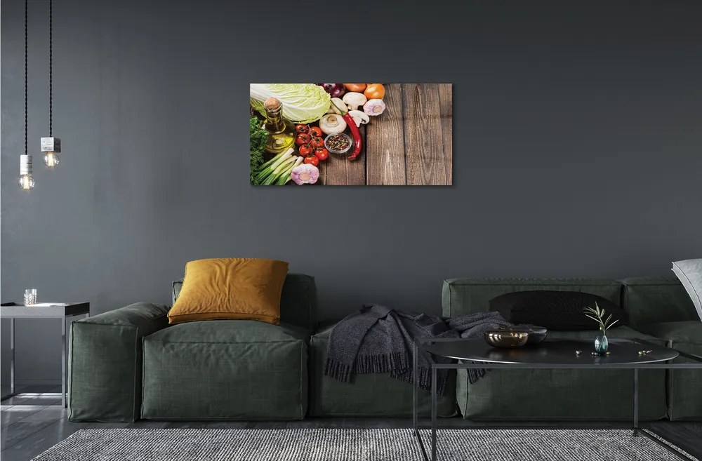 Obraz akrylowy Oliwa pieprz cebula czosnek