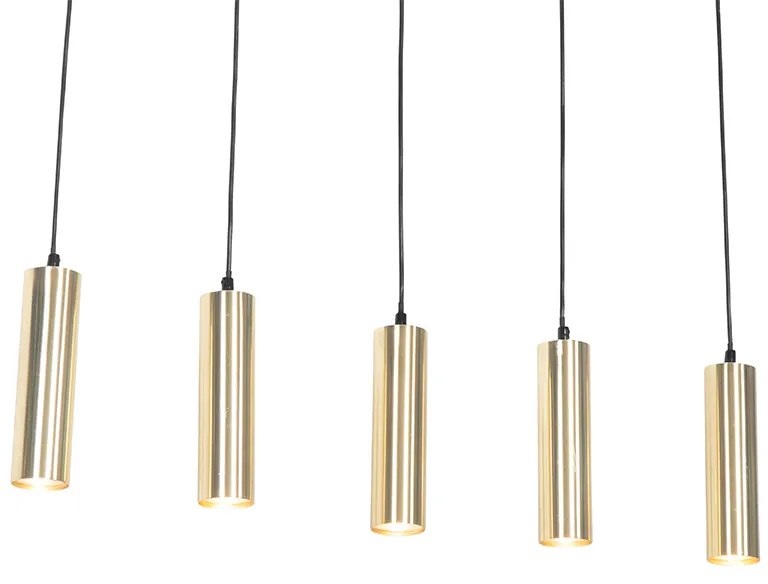Nowoczesna lampa wisząca mosiężna 5-światłowa - Jeana Nowoczesny Oswietlenie wewnetrzne