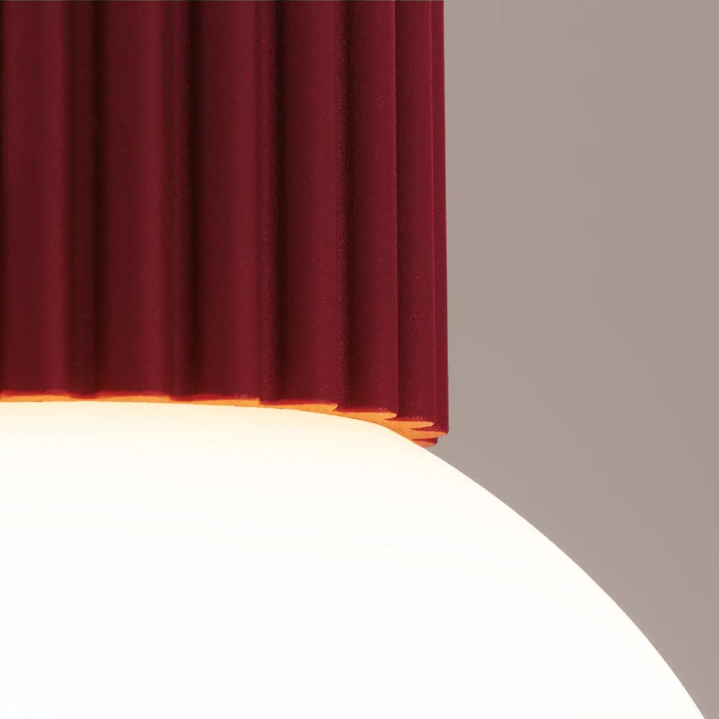 Plafon HALO burgund IP44 ryflowany SOLLUX LIGHTING