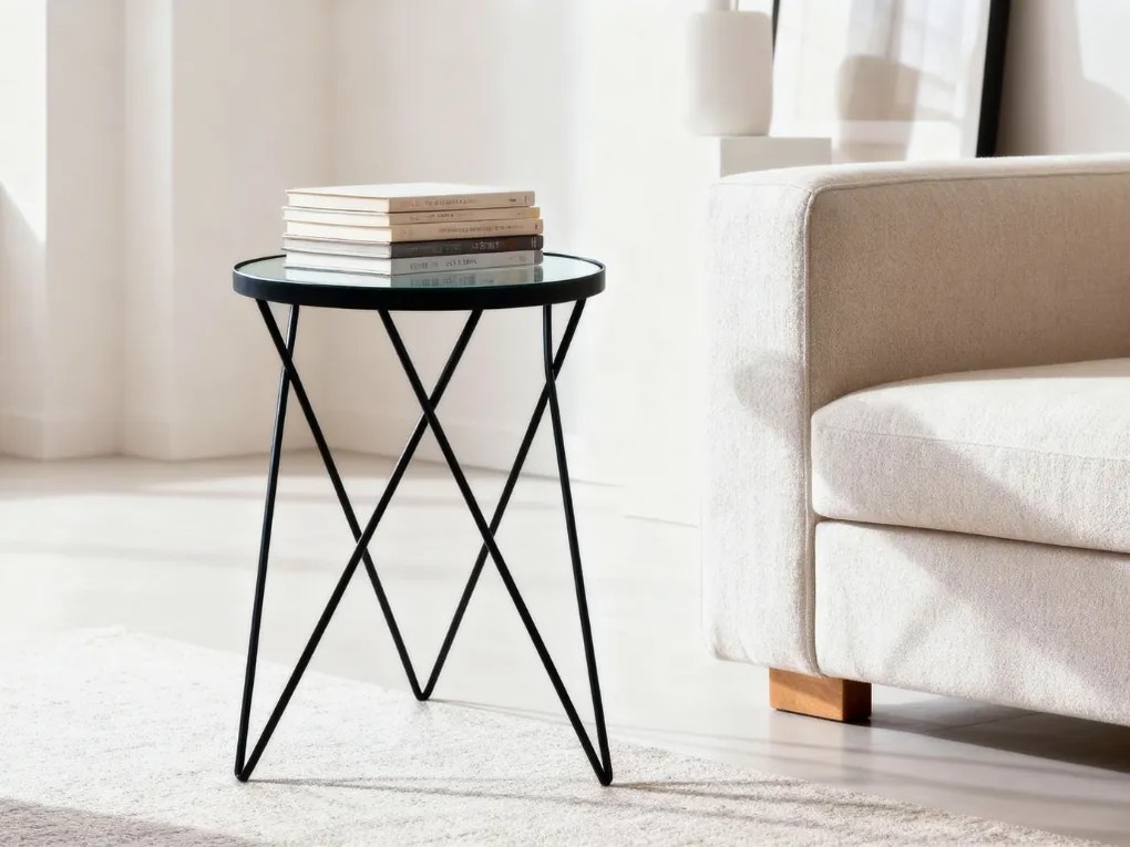 Stolik pomocniczy EMILY Ø 35,5 cm, czarny
