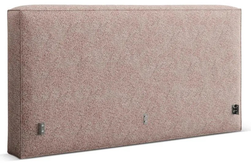 Jasnoróżowe tapicerowane łóżko dwuosobowe ze schowkiem ze stelażem 200x200 cm Simon Olivia – Micadoni