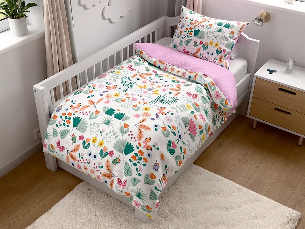 PrzytulneMieszkanie.pl PrzytulneMieszkanie.pl Pościel z kory do łóżeczka Renforcé LUNETTA różowa Rozmiar pościeli: 45 x 65 cm | 90 x 140 cm