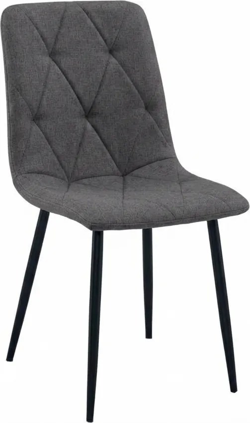 Ciemnoszare krzesło LIBRA STONE GREY z czarnymi nogami