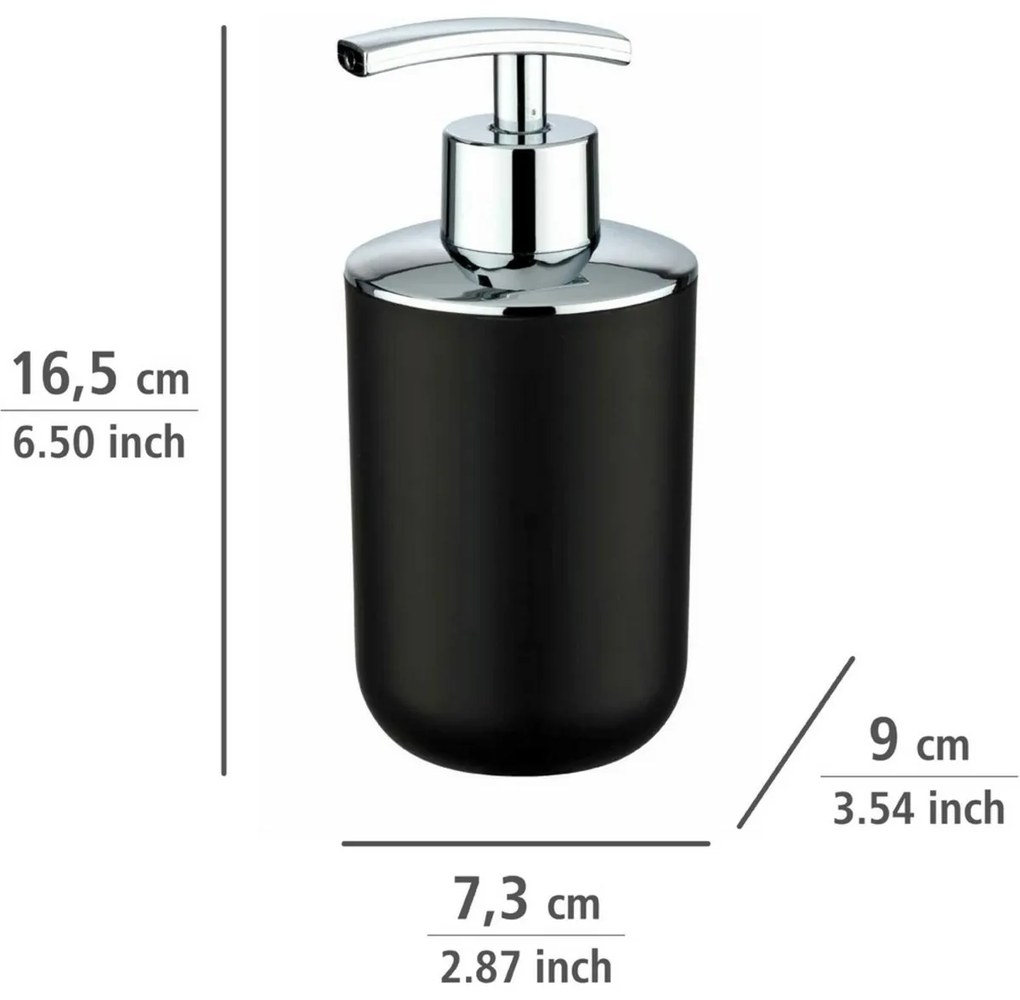 Wenko Dozownik mydła Brasil 320 ml, czarny
