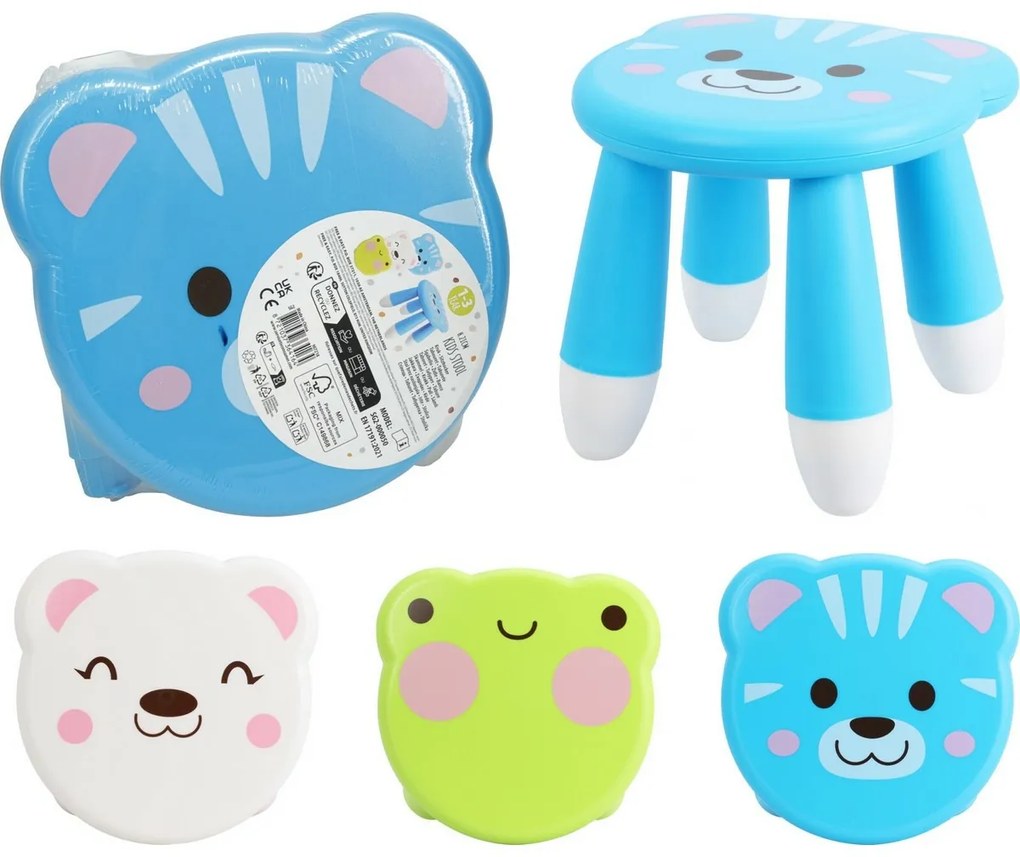 Hatu Stołek dla dzieci Niedźwiadek, 23 x 22 x 21 cm, plastik