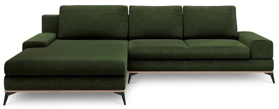 Butelkowozielony rozkładany narożnik Windsor &amp; Co Sofas Planet, lewostronny