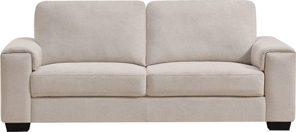 Kanapa 3-osobowa z teksturowanej tkaniny w kolorze beżowym EMBAPO