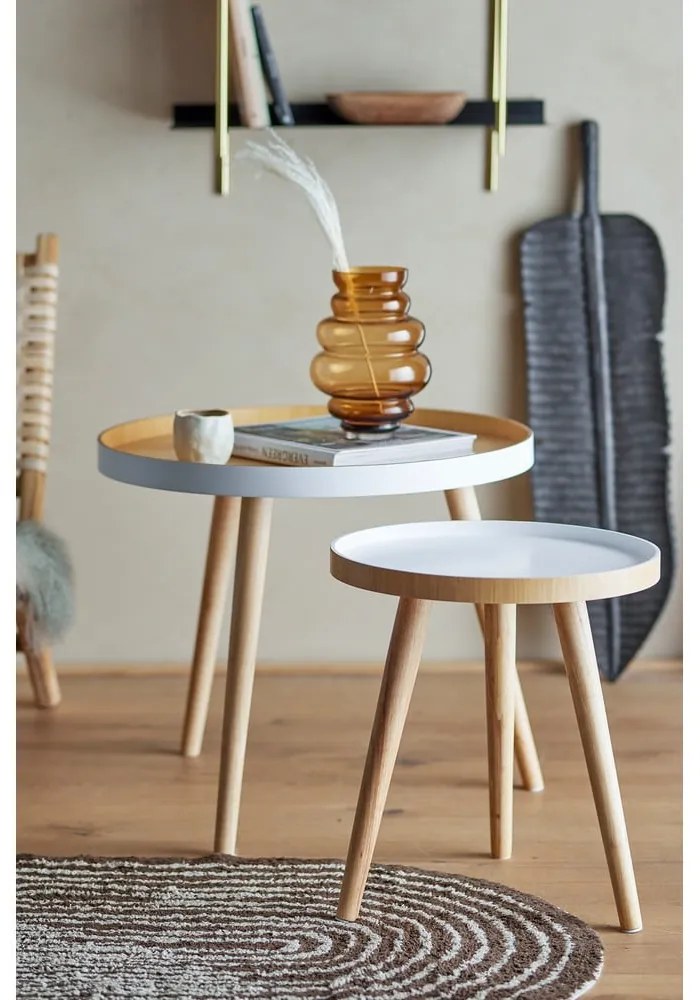 Bambusowe okrągłe stoliki zestaw 2 szt. ø 60 cm Cappuccino – Bloomingville