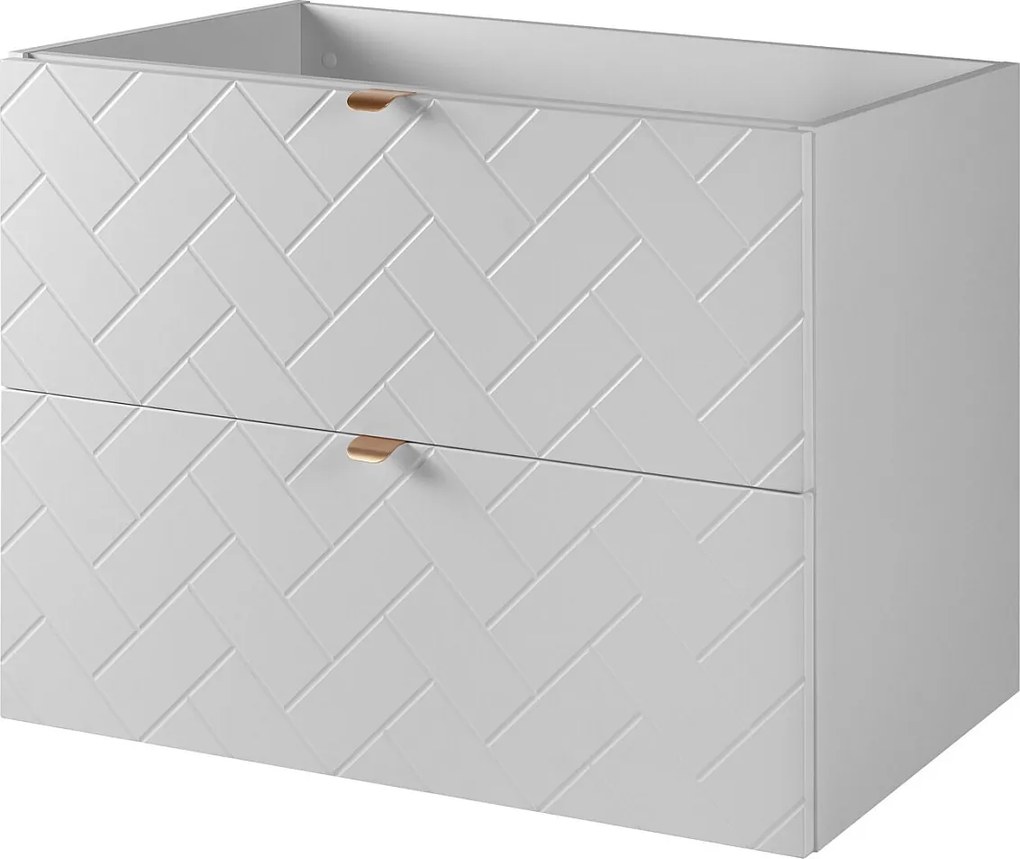 Meble łazienkowe, Biały Mat, 80 x 57 x 46 cm, złote uchwyty