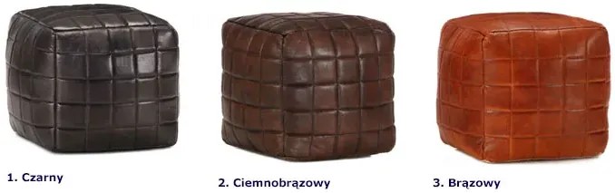 Skórzana pufa tapicerowana - Avelis 3X