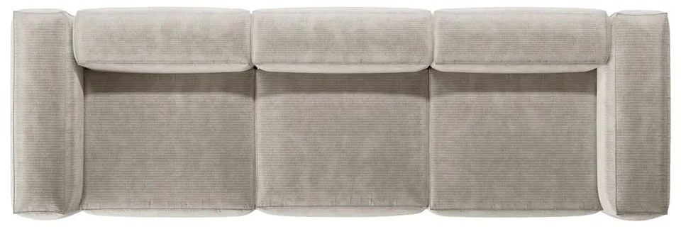 Beżowa sztruksowa sofa 364 cm Bergamo – Cosmopolitan Design