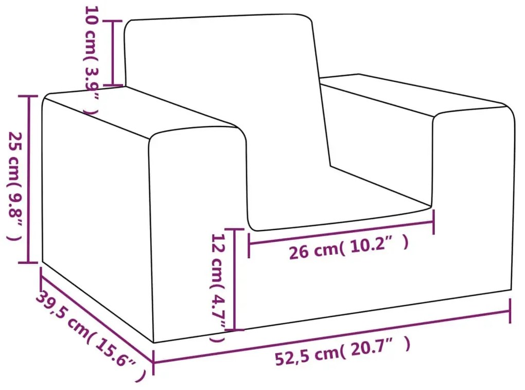Kremowy fotel dla dziecka ze zdejmowanym pokrowcem B6-D65