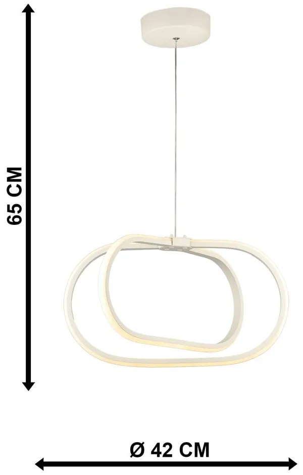 Biała metalowa lampa wisząca LED ø 42 cm Loca – Squid Lighting