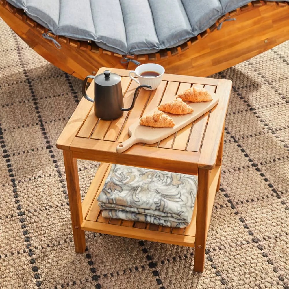 Drewniany stolik WASHINGTON, 45x45x45cm, brązowa Casaria