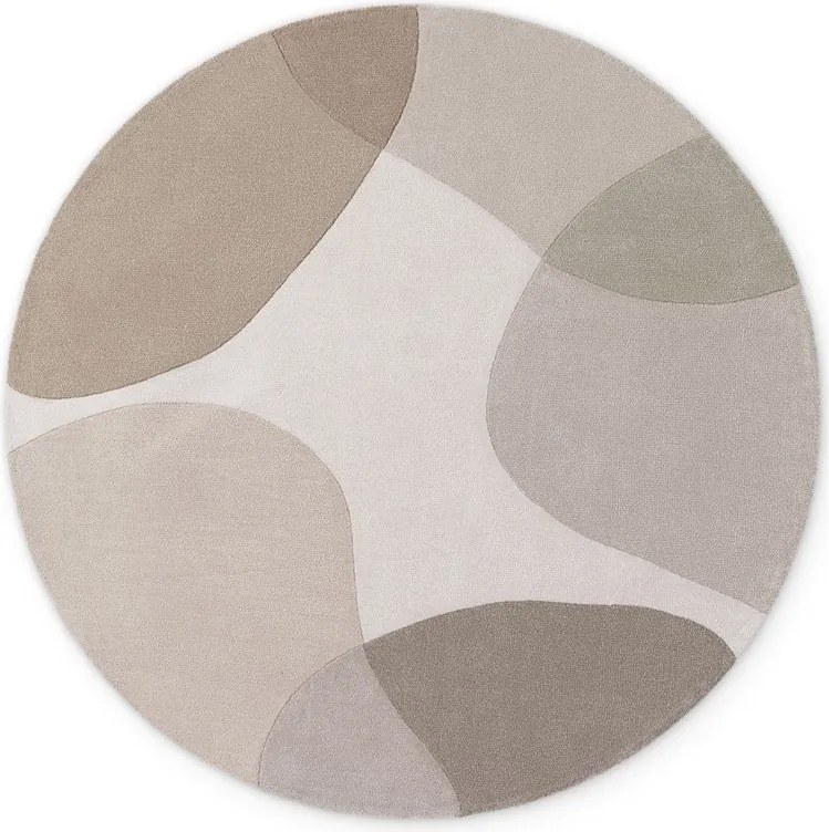 Beżowy wełniany okrągły dywan tkany ręcznie ø 160 cm Hackney Clarissa – Ted Baker