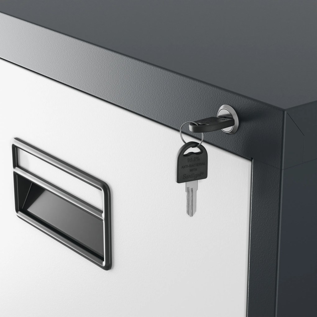 Szafa kartotekowa metalowa z 5 szufladami antracytowo-biała, 460x1625.5x620 mm: SARA
