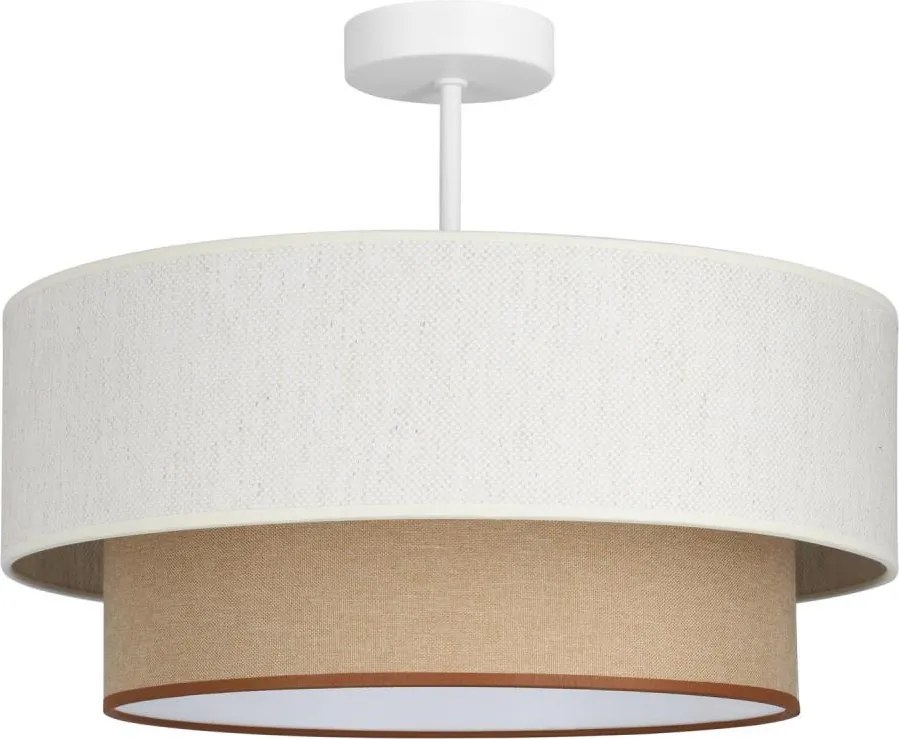 Przysufitowy żyrandol NATIA 1xE27/60W/230V, śr. 45 cm, biały/brązowy