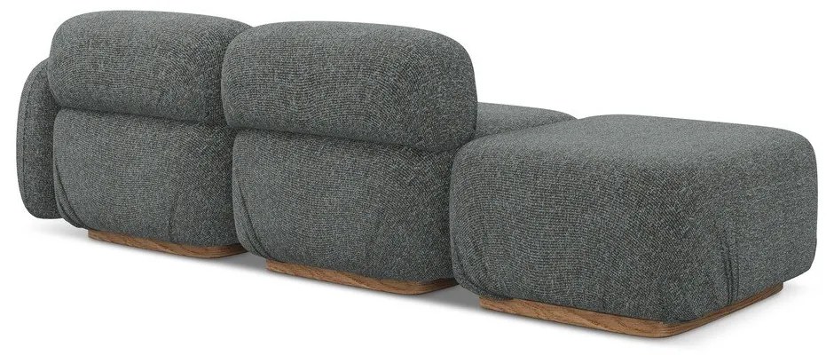 Szary szezlong modułowy (prawostronny) Ailani – Makamii