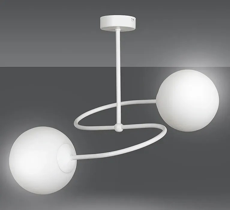 Biała metalowa lampa wisząca - D099-Eyo