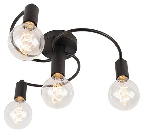Inteligentna lampa sufitowa czarna w komplecie z 4 żarówkami Wi-Fi G95 - Facil Nowoczesny Oswietlenie wewnetrzne