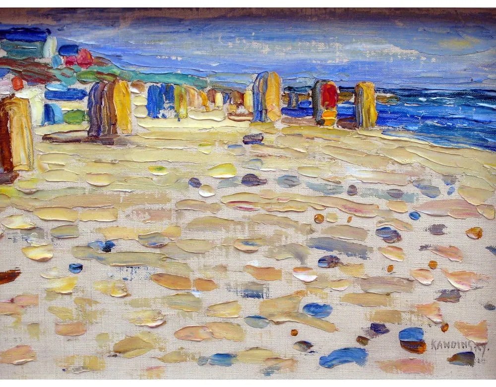 Obraz – reprodukcja 40x30 cm Holland - Beach Chairs, Wassily Kandinsky – Fedkolor
