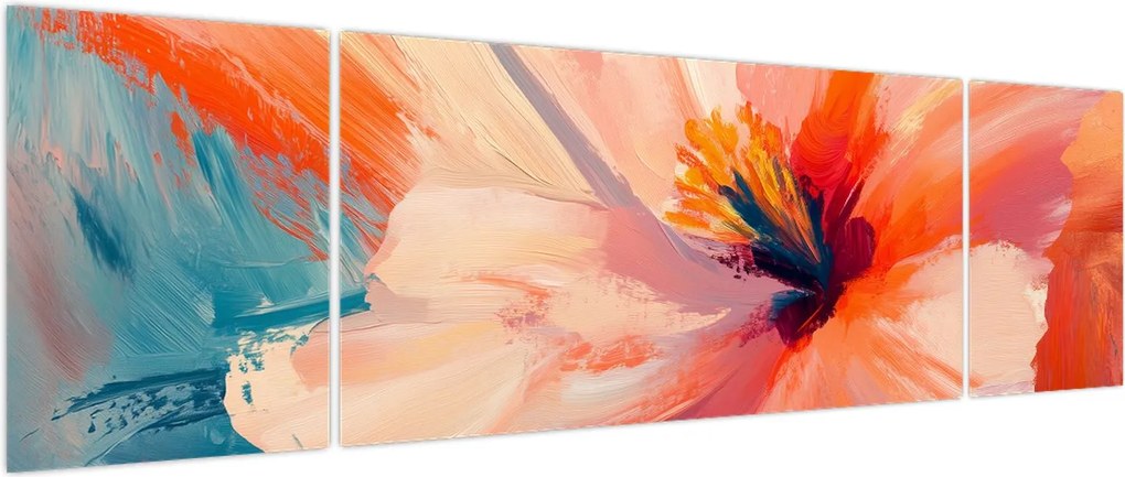 Obraz - Malowany kwiat (170x50 cm)