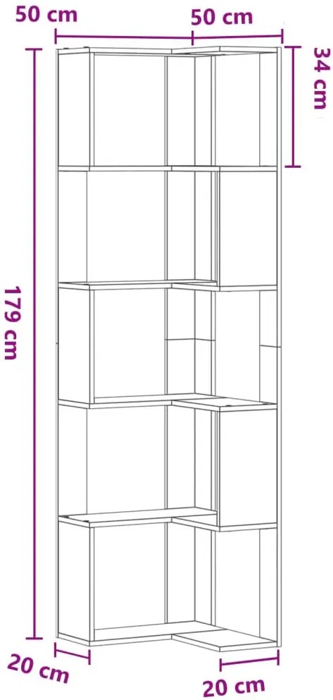 Narożny Minimalistyczny Biały Regał Z4-L13