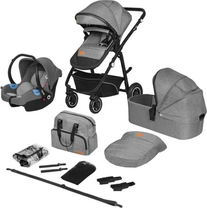 Lionelo - Wózek kombinowany 3w1 BIANKA Grey Stone