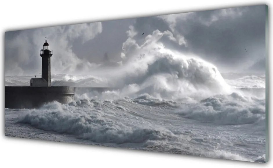 Szkło do Kuchni na Ścianę Klasyczna Latarnia Morska