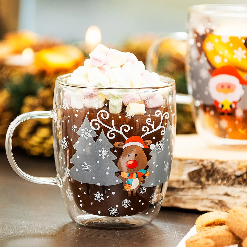 4Home Szklanka termiczna Mug Reindeer Hot&Cool 270 ml, 2 szt.