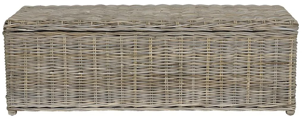 Skrzynia do przechowywania GAO z drewna kubu – 130 × 45 × 44 cm (dł. × szer. × wys.) – kolor szary naturalny