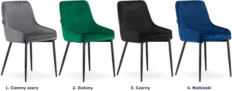 Zielone tapicerowane metalowe krzesło pikowane - Famo 3X