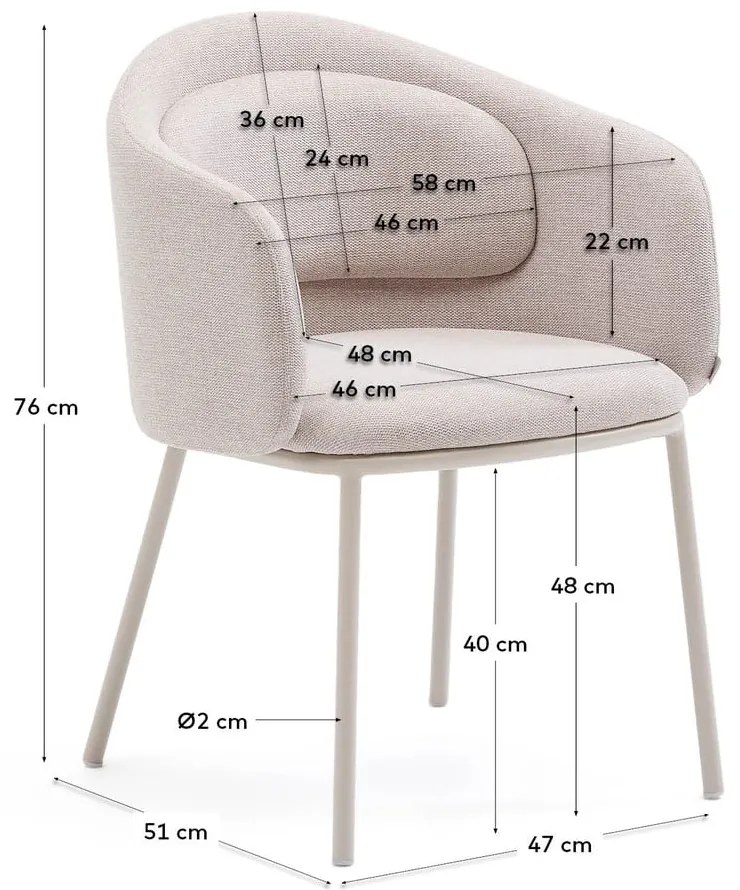 Beżowe krzesło Minda – Kave Home