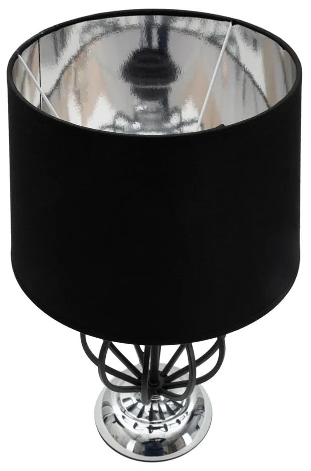 Lampa stołowa w czarno-srebrnym kolorze z tekstylnym kloszem (wys. 44,5 cm) Darky – Mauro Ferretti