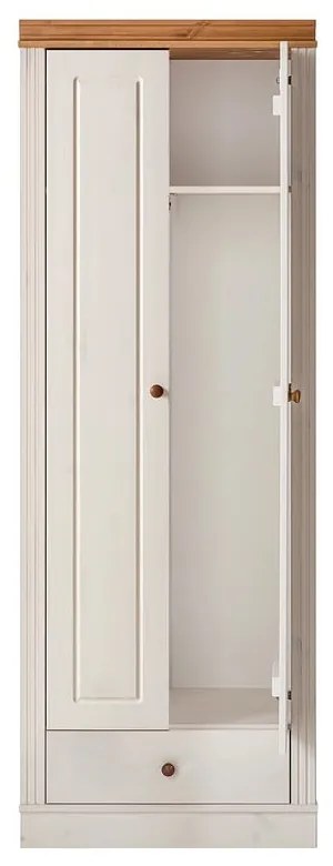 Biała szafa z litego drewna sosnowego 65x180 cm Anita – Støraa