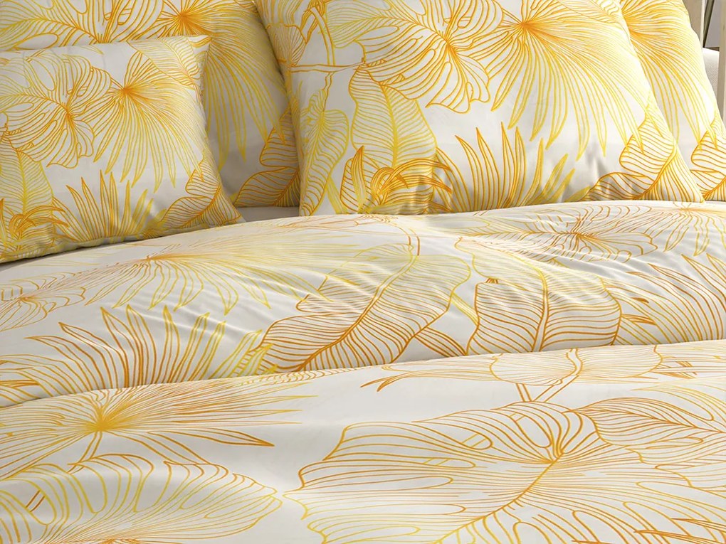 PrzytulneMieszkanie.pl PrzytulneMieszkanie.pl Pościel z mikrowłókna PALMERA kremowa Rozmiar pościeli: 70 x 80 cm | 140 x 200 cm