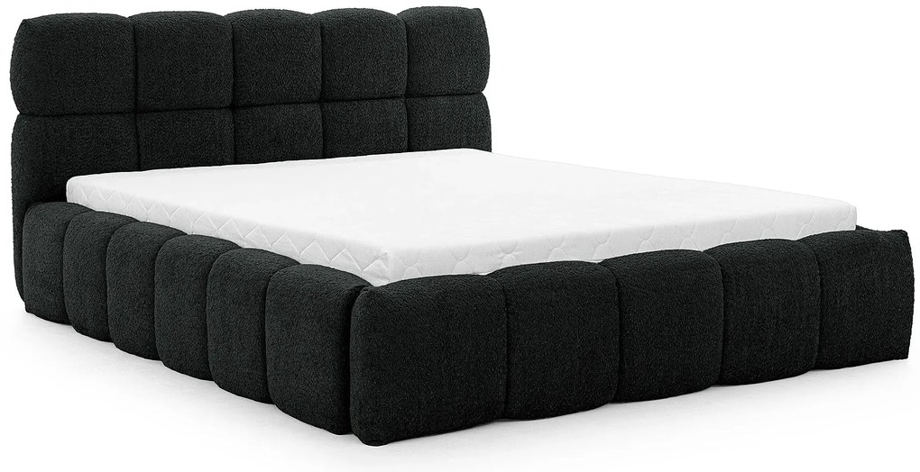Czarne tapicerowane łóżko chmurka 5 rozmiarów M4-M15