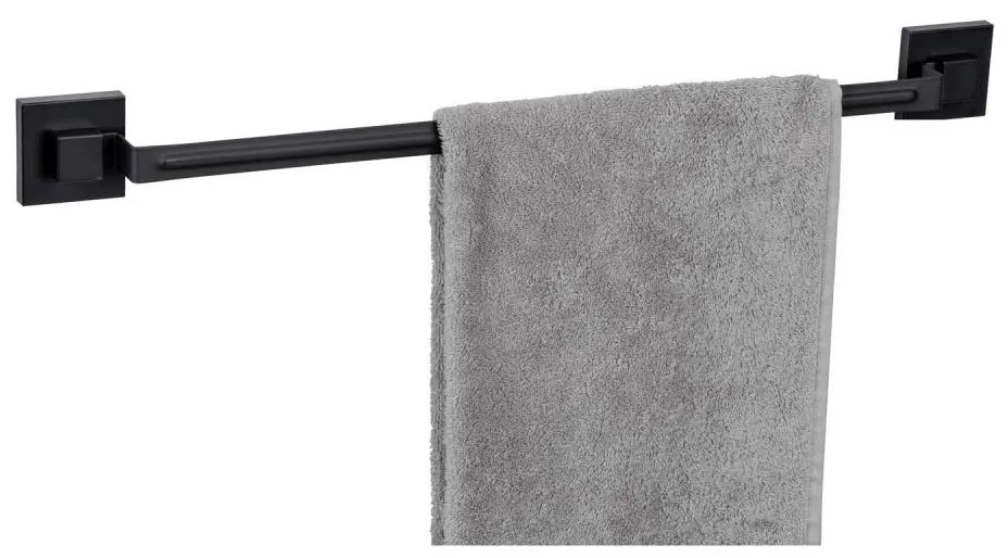 WENKO 71445800 - Drążek na ręczniki VACUUM-LOC QUADRO ED 60,5x6 cm czarny