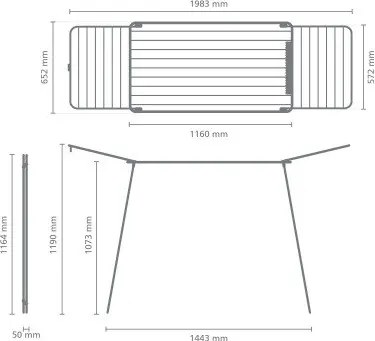 Suszarka na pranie w kolorze matowej czerni 22 m HangOn Too – Brabantia